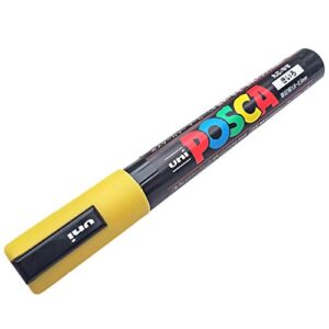 uni posca yellow water based, non toxic paint pen marker for marking queen bees safely with a yellow dot