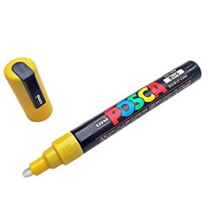 Uni Posca Yellow Water Based, Non Toxic Paint Pen Marker for Marking Queen Bees Safely with a Yellow Dot