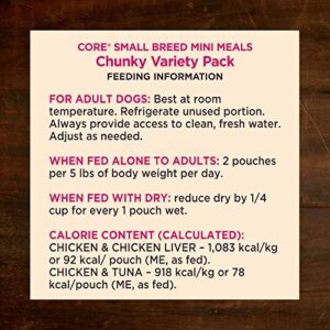 Wellness Core Grain Free Small Breed Mini Meals Chunky Variety Pack, 3 oz (Pack of 12)