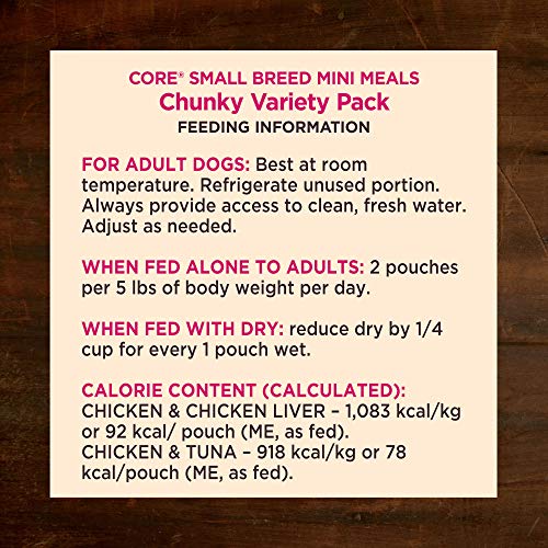 Wellness Core Grain Free Small Breed Mini Meals Chunky Variety Pack, 3 oz (Pack of 12)