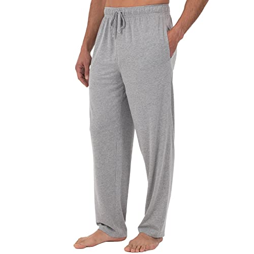 Fruit of the Loom Men's Extended Sizes Jersey Knit Sleep Pant (1-Pack), Light Grey Heather, 2XL Tall