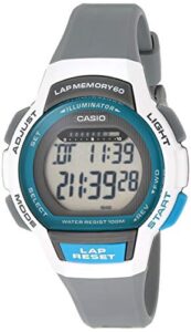casio women's runner series digital display quartz black/white watch lws1000h-1av