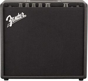 fender mustang lt25 guitar amp, 25-watt combo amp, 30 preset effects with usb audio interface for recording, 12.75hx14.5wx8.25d inches, wood, black
