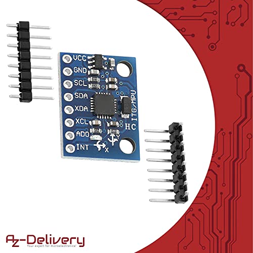 AZDelivery 3 x GY-521 MPU-6050 3 Axis Gyroscope and Accelerometer 6DOF Sensor Module 16 Bit AD Converter Data Output IIC I2C Compatible with Arduino and Raspberry Pi Including E-Book!