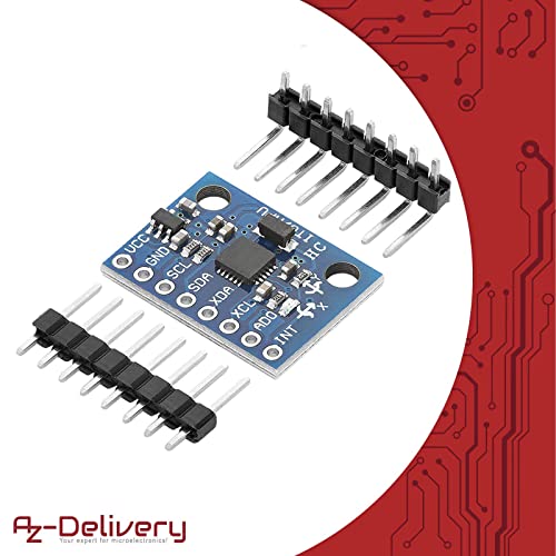 AZDelivery 3 x GY-521 MPU-6050 3 Axis Gyroscope and Accelerometer 6DOF Sensor Module 16 Bit AD Converter Data Output IIC I2C Compatible with Arduino and Raspberry Pi Including E-Book!