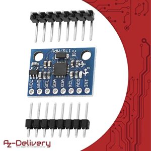 AZDelivery 3 x GY-521 MPU-6050 3 Axis Gyroscope and Accelerometer 6DOF Sensor Module 16 Bit AD Converter Data Output IIC I2C Compatible with Arduino and Raspberry Pi Including E-Book!