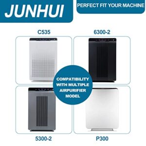 JUNHUI 115115 True HEPA H13 Replacement Filters A Size 21 Compatible with Winix plasmawave wac5300, wac6300, P300, C535, 5300-2, 6300-2, 9500, and 290, 300/DX95, c535,1 HEPA+4 Carbon Prefilters