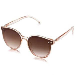 sojos classic round sunglasses for women men retro vintage shades large plastic frame sunnies sj2067 with crystal brown frame/brown lens