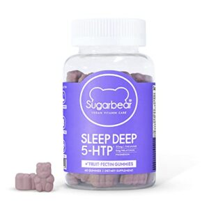 sugarbear sleep aid gummies for adults with melatonin 6mg, magnesium, l-theanine, 5 htp, b6, valerian root, lemon balm - vegan chewable sleep supplement, sleep vitamins (1 month supply)