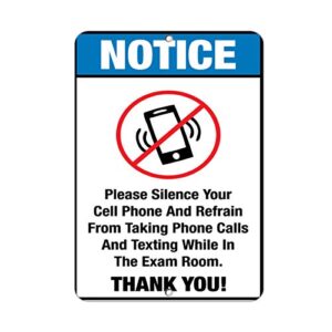 exam room please silence your cell phone & avoid calls vinyl sticker decal 8"