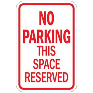 no parking this space reserved vinyl sticker decal 8"