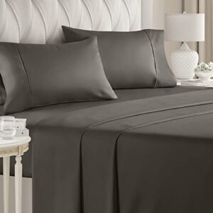 400 thread count cotton - queen size sheet set - 100% cotton sheets - 400-thread-count - sateen cotton - deep pocket cotton bed sheets - silky & soft cotton - hotel quality cotton sheet for queen beds