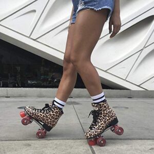 Impala Sidewalk Womens Roller Skates - Leopard/Red - Size 8