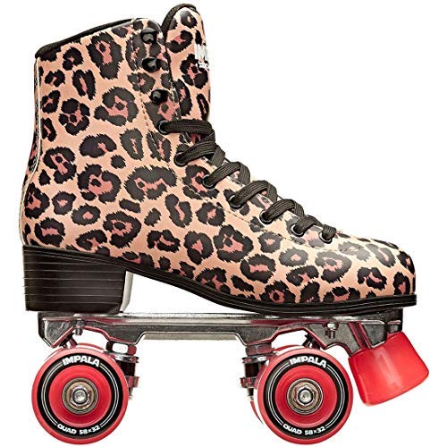 Impala Sidewalk Womens Roller Skates - Leopard/Red - Size 8