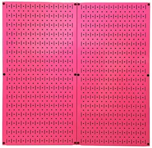 wall control pink pegboard metal pegboard pack of pink peg boards - two 32-inch tall x 16-inch wide colorful pink pegboard wall storage panels