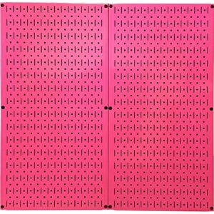 Wall Control Pink Pegboard Metal Pegboard Pack of Pink Peg Boards - Two 32-Inch Tall x 16-Inch Wide Colorful Pink Pegboard Wall Storage Panels