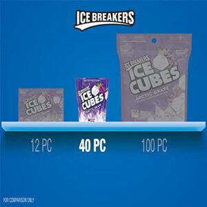 ICE BREAKERS Ice Cubes Arctic Grape Sugar Free Chewing Gum Bottles, 3.24 oz (6 Count, 40 Pieces)