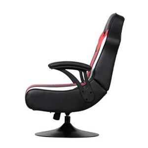 X Rocker Falcon Pedestal PC Office Computer Gaming Chair, 2.1 Wireless Audio System, Subwoofer, Padded Armrest, 5152501, 32" x 25" x 42", Black, Red, and White