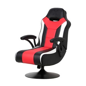 X Rocker Falcon Pedestal PC Office Computer Gaming Chair, 2.1 Wireless Audio System, Subwoofer, Padded Armrest, 5152501, 32" x 25" x 42", Black, Red, and White