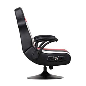 X Rocker Falcon Pedestal PC Office Computer Gaming Chair, 2.1 Wireless Audio System, Subwoofer, Padded Armrest, 5152501, 32" x 25" x 42", Black, Red, and White