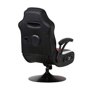 X Rocker Falcon Pedestal PC Office Computer Gaming Chair, 2.1 Wireless Audio System, Subwoofer, Padded Armrest, 5152501, 32" x 25" x 42", Black, Red, and White