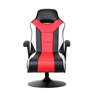 X Rocker Falcon Pedestal PC Office Computer Gaming Chair, 2.1 Wireless Audio System, Subwoofer, Padded Armrest, 5152501, 32" x 25" x 42", Black, Red, and White