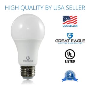 Great Eagle Lighting Corporation 40/60/100W Equivalent 3-Way A19 LED Light Bulb 3000K Soft White Color (4-Pack)