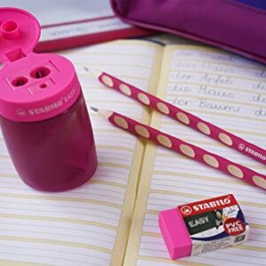 STABILO School Set Left Handed in Pink EASYgraph Pencil + EASYsharpener + EASYeraser
