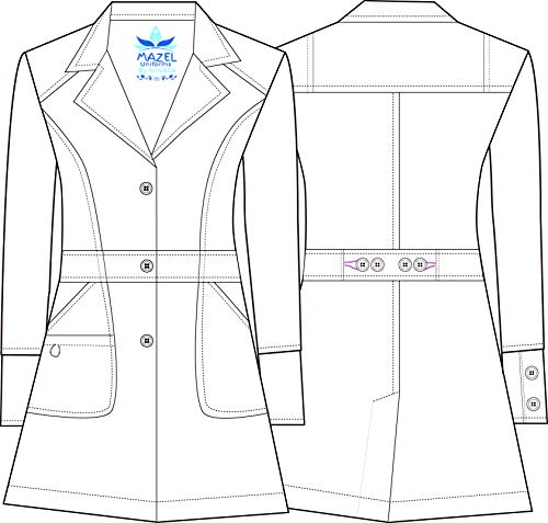 MAZEL UNIFORMS Women's 32 INCH Tailored LAB Coat, White, XX SMALL