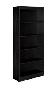 onespace essentials 5-tier bookshelf, black