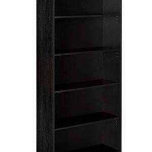 OneSpace Essentials 5-Tier Bookshelf, Black