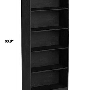 OneSpace Essentials 5-Tier Bookshelf, Black