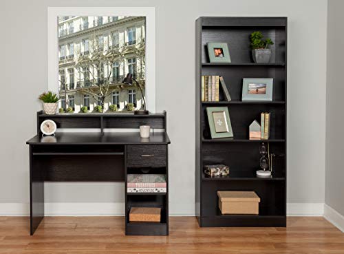 OneSpace Essentials 5-Tier Bookshelf, Black