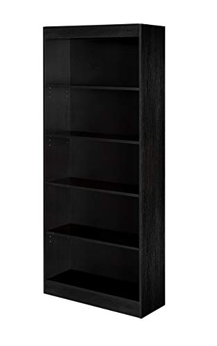 OneSpace Essentials 5-Tier Bookshelf, Black