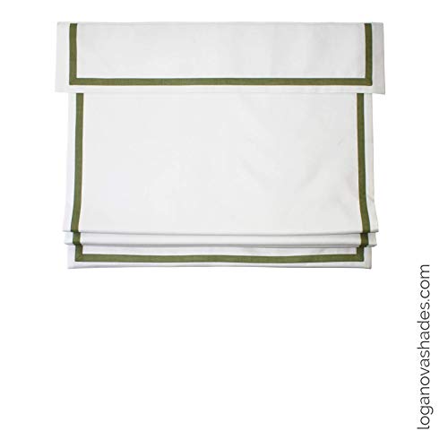 LOGANOVA Faux Linen Roman Shades For Kitchen, Bedroom & Doors. Hand Made Luxury Window Treatments With Valance. Blackout Lining Option. Cordless Motorized Or Chain Mechanism. Easy Install.