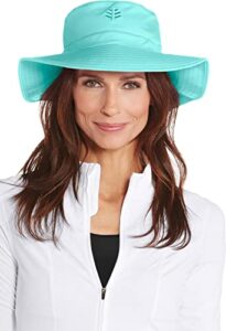 coolibar upf 50+ women's brighton chlorine resistant bucket hat - sun protective (large/x-large- tropical mint)