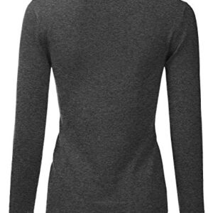 LALABEE Women's V-Neck Long Sleeve Soft Basic Pullover Knit Sweater CHARCOALGRAY L