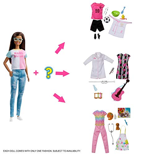 ​Barbie Doll with 2 Career Looks that Feature 8 Clothing and Accessory Surprises to Discover with Unboxing, Gift for 3 to 7 Year Olds