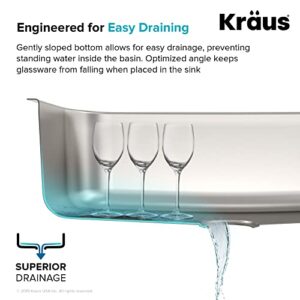 KRAUS KEU-14WHITE Pintura 16 Gauge Undermount Single Bowl Enameled Stainless Steel Kitchen Sink, 31 1/2-inch, White