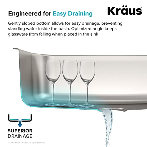 KRAUS KEU-14WHITE Pintura 16 Gauge Undermount Single Bowl Enameled Stainless Steel Kitchen Sink, 31 1/2-inch, White