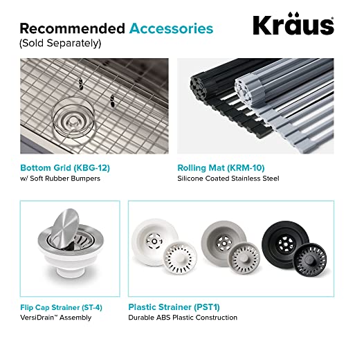 KRAUS KEU-14WHITE Pintura 16 Gauge Undermount Single Bowl Enameled Stainless Steel Kitchen Sink, 31 1/2-inch, White