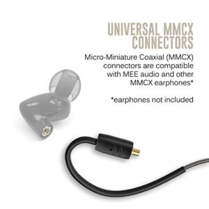 MEE audio BTX2 Bluetooth Wireless MMCX Adapter Cable with aptX & aptX Low Latency, Microphone & Remote, Bluetooth 5.0, IPX5 Sweat Resistance, Black (BTX2-BK)