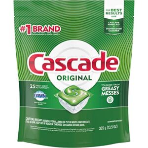 cascade actionpacs dishwasher detergent fresh scent, 25 ct