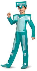 disguise minecraft armor boys' jumpsuit costume blue, small (4-6)