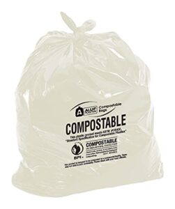 aluf plastics biodegradable compost bags - 56 gallon (40ct) atsm #d6400 approved - 100% biodegradable for industrial and commercial composting