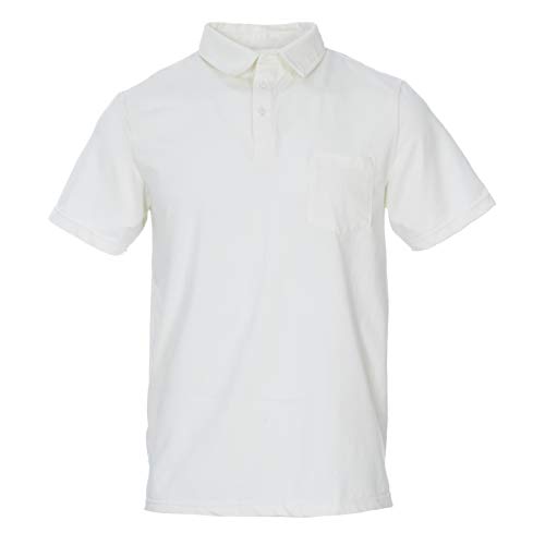 KicKee Menswear Solid Short Sleeve Performance Jersey Polo in Natural, L