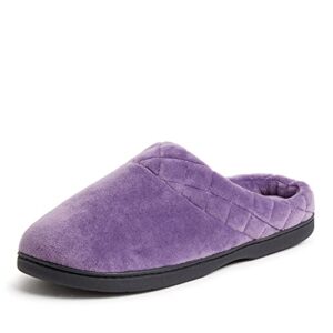 dearfoams womens darcy velour casual slippers casual - purple - size m w