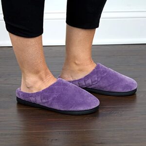 Dearfoams Womens Darcy Velour Casual Slippers Casual - Purple - Size M W