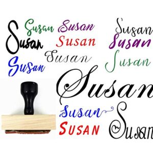 self inking or wood custom name signature stamp. pick your font rubber or wooden customizable 1 line 2 line 3 line personalized stampers