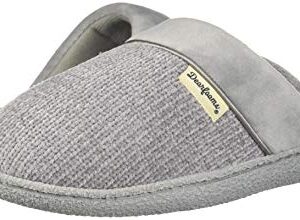 Dearfoams Women's Samantha Knit Closed Toe Scuff Slipper, Sleet, Medium